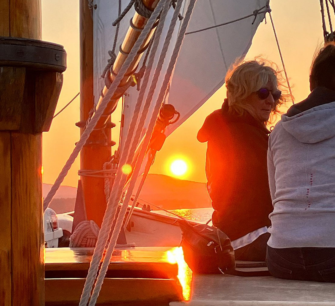 sunet aboard Schooner Lazy Jack, Camden, Maine
